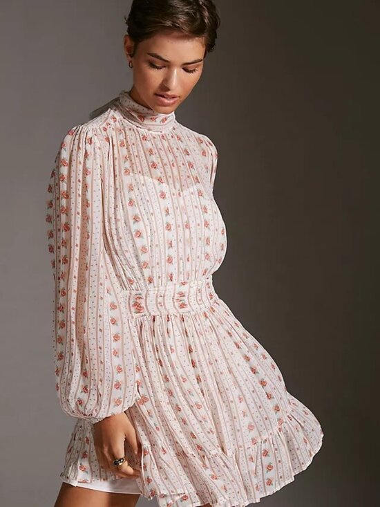 Anthropologie Dresses & Skirts - Anthropologie Let Me Be Mock Neck Sheer Mini Dress size XL